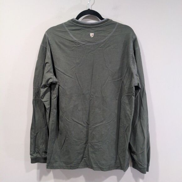 Kuhl Mens Wildfibre LS Pullover Shirt Size M Green Organic Cotton Hiking Outdoor - Picture 9 of 14